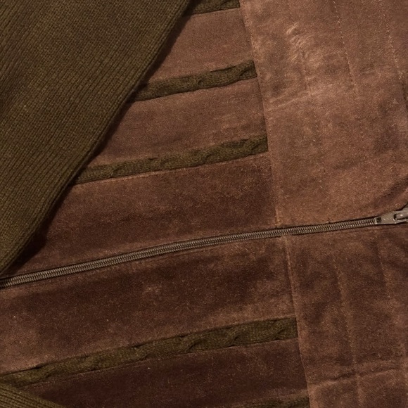 The Men's Store vintage genuine leather sweater coat jacket brown Large … - Picture 7 of 8